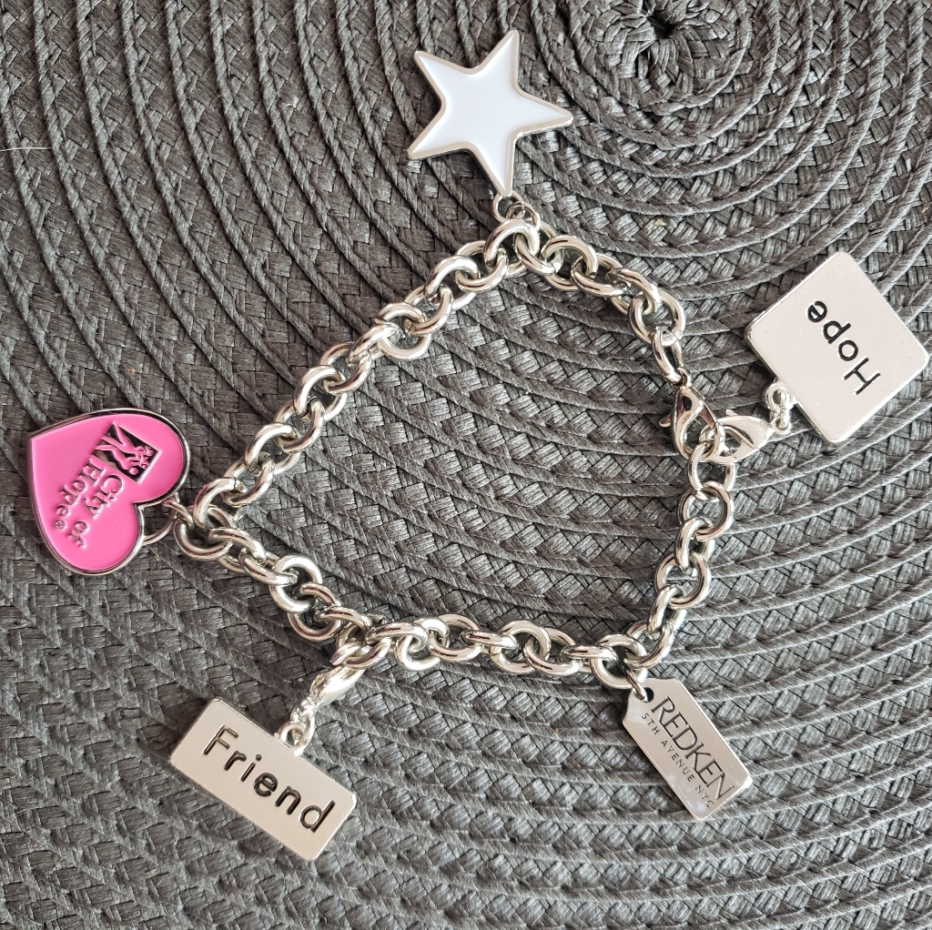 Breast Cancer Support Redden 5th Avenue Stainless Steel Charm Bracelet 6$